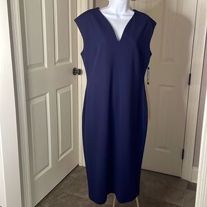 New York & Company Woman Dark Blue Dress (Size Large) NEW